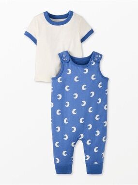 Hanna Andersson baby crescent moon t-shirt & overalls set